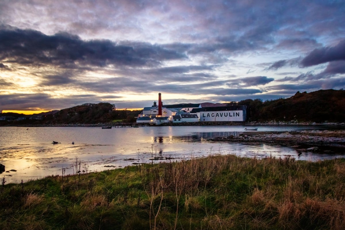 The Lagavulin Distillery, placed in the Speyside region of Scotland.
