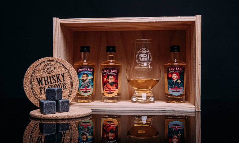 Inhoud van de Whisky Flavour x Kinsale Spirit Company Irish Whiskey Exclusive Tasting Box