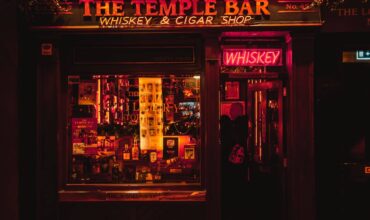 The Temple Bar, a pub famous in Ireland that serve some of the best irish whiskey brands
